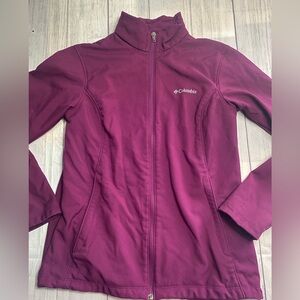Columbia Jacket Womens L Purple Kruser Ridge II Softshell Fleece Lined Full Zip
